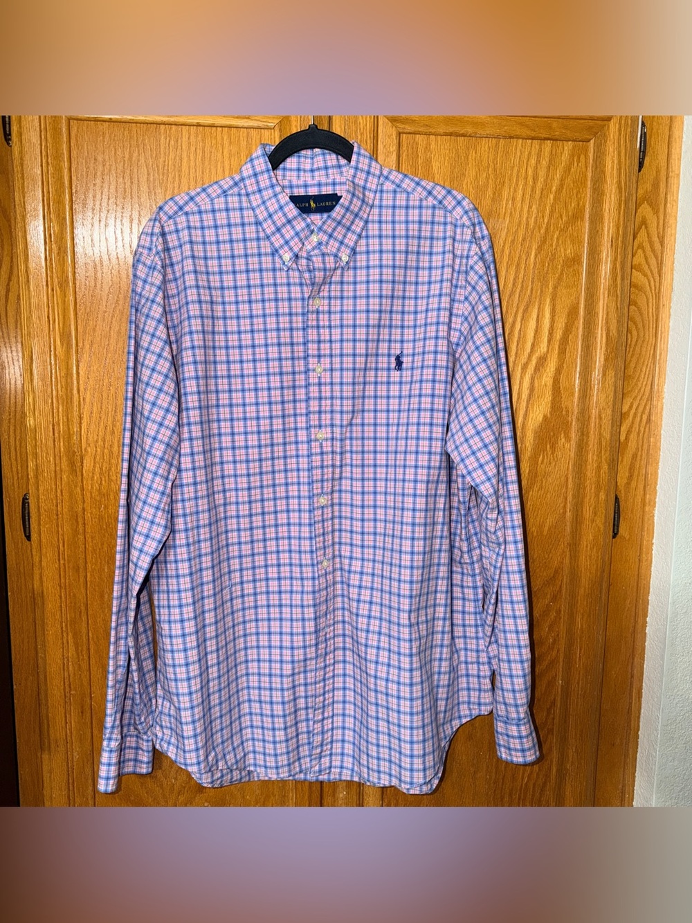 Polo by Ralph Lauren Pink & Blue Plaid Button-Down Shirt XL for men